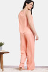 Zivame Checkered Sheen Woven Pyjama Set - Pink Sand — thumbnail 4